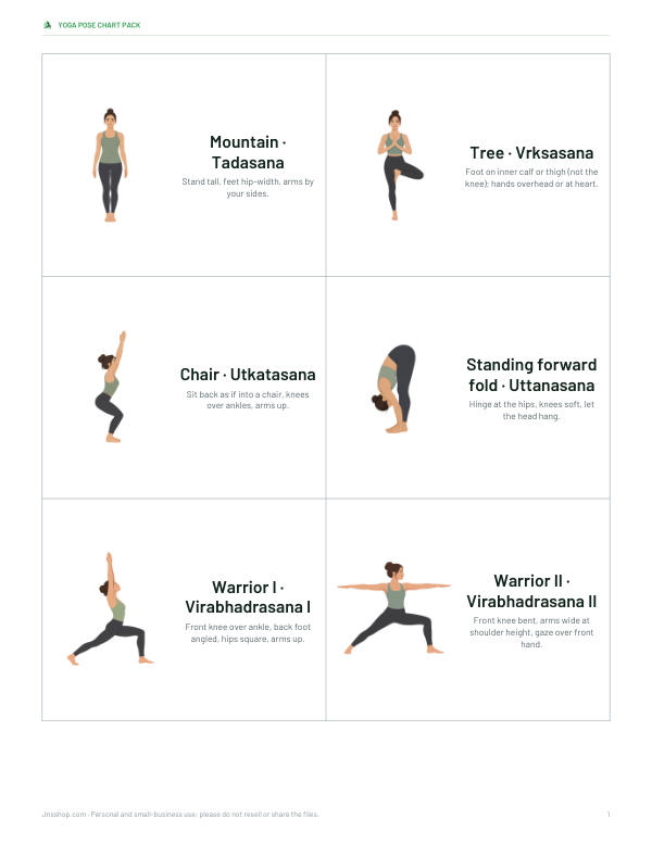 Preview of Printable Yoga Pose Cards